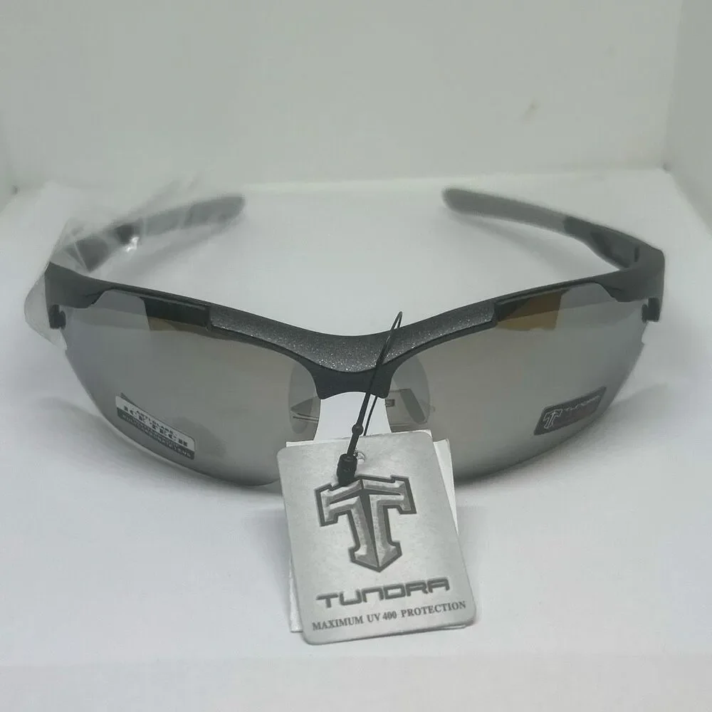 Sport Wrap Semi Rimless Sunglasses Mirrored UV400 Protection Lightweight